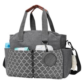 MEYAGOT Baby Changing Bag, Baby Bag, Travel Changing Bag, Portable Baby Bag, Shoulder Bag with Dummy Bag for Work, Weekender, Large Capacity for All Baby Accessories, Grey, gray