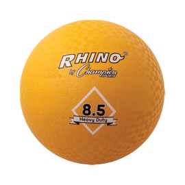 Champion Sports Heavy-Duty Rhino Playground Ball 8.5"D - Two Ply, Nylon Wound, YELLOW ONLY