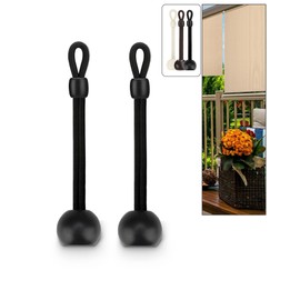 IVYSUN Universal Shade Bungee Tie Downs Replacement Parts,Weather Resistance,Compatible with Coolaroo Exterior Roller Shade,Outdoor Blinds,Outdoor Roller Shade(Black,2 Pcs)