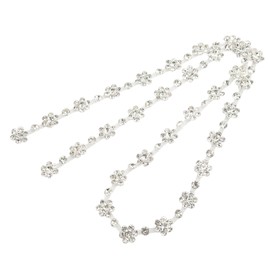 Flower Rhinestone Chain 1.5cm Wide 1 Yards Colours Lovely Sun Flower Rhinestone Chain for DIY Jewelry Making CraftsWhite