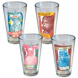 ICup A CHRISTMAS STORY Collectors Series RALPHIE 4 Pint GLASS SET MOVIE MEMORABILIA