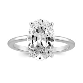 3.5ct Elongated Oval Cut Engagement Ring for Women,5A Grade Cubic Zirconia Promise Ring in Sterling Silver (Silver, 8)