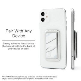 HANDL New York HANDLstick White Marble Grip and Stand for Smartphone