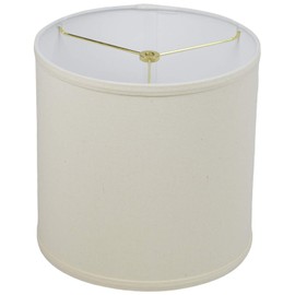 FenchelShades.com Lampshade 10.5" Top Diameter x 10.5" Bottom Diameter 10.5" Height Cylinder Drum with Washer (Spider) Attachment for Lamps with a Harp (Linen Beige Homespun)