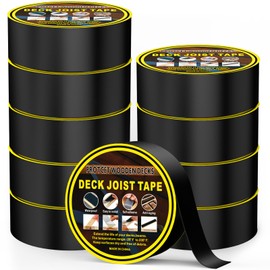 Hanotic Joist Tape for Decking 2'' X 50', 10 Rolls Weather Resistance Butyl Tape, Waterproof and Anti-Corrosion, Self-Adhesive for Wood Joists Decks Beams Roof Rv