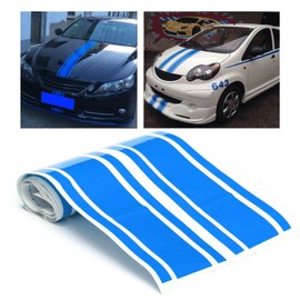 NOELAMOUR Hood Sticker Stripe Body Car Decal 8x180cm (Blue)