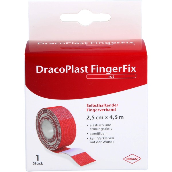 DracoPlast FingerFix Fingerverband 2,5 cm x 4,5 cm rot, 1 pcs. Patch