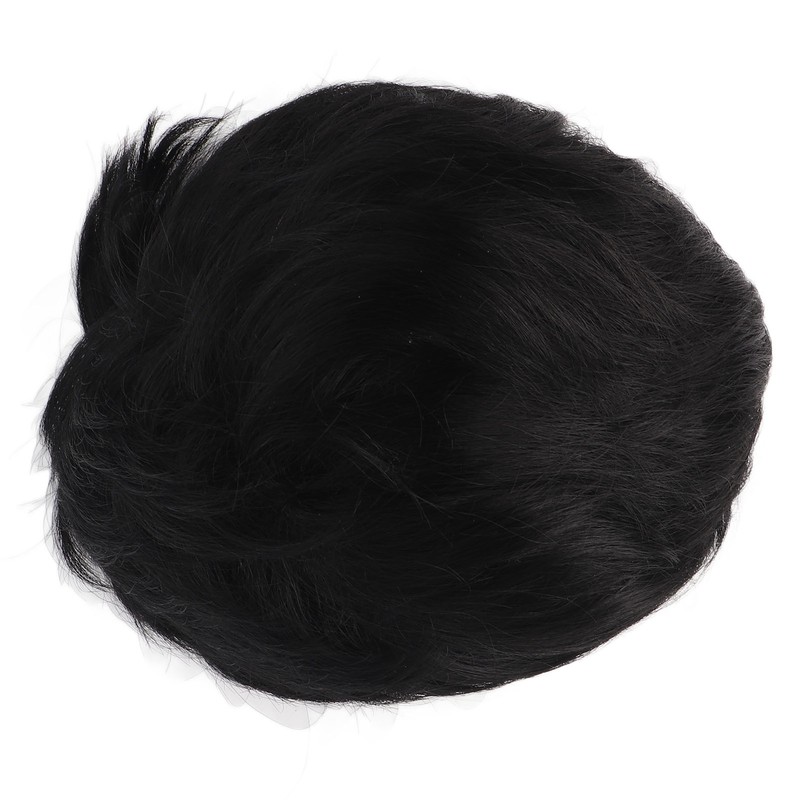 Men's Short Black Wig High Temperature Silk Layered Realistic Breathable