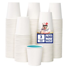 JOLLY CHEF 400 Count 3 oz Paper Cups, Disposable Mini Bathroom Mouthwash Cups for Home, Office, School, Store