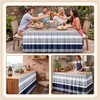 Sanwarm Striped Navy Nautical Table Skirt for Desk Rectangular Tablecloth