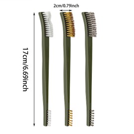 TONITTO 6Pcs Small Wire Brush Double-Ended Brass Brush Stainless Steel Wire Brush for Cleaning Welding Slag and Rust