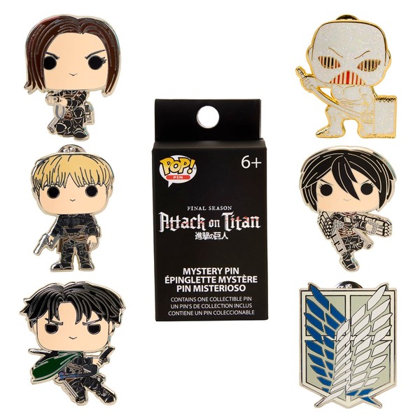 Loungefly Pop! 6 Pieces BLIND PIN SET: AOT CHARACTERS -