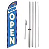 NOW OPEN Advertising Swooper Feather Flag Banner with Pole Kit