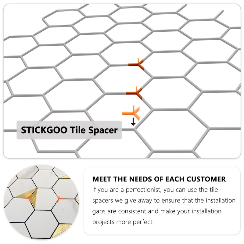 STICKGOO Peel and Stick Backsplash for Kitchen, Self-Adhesive Tile Hexagon