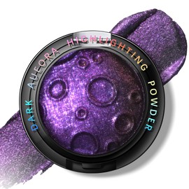 Dark Purple Glitter Eyeshadow Palette, Smoky Shimmer Metallic Single Eyeshadow, Pigmented Holographic Iridescent Purple Eye Shadow, Long Lasting, Halloween Party Makeup, Unique Planet Design