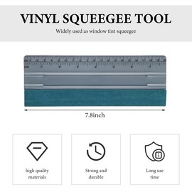KVAEY Vinyl Squeegee Tool, 7.9 Inch Big Size Felt Edge Wrap Squeegee Tool with Inch & Centimeter Ruler, Vehicle Window Tint Installation Kit for Peel and Stick Wallpaper