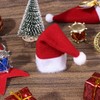 ONEYIM 10pcs Mini Santa Hat Wine Bottles Cover Home Christmas