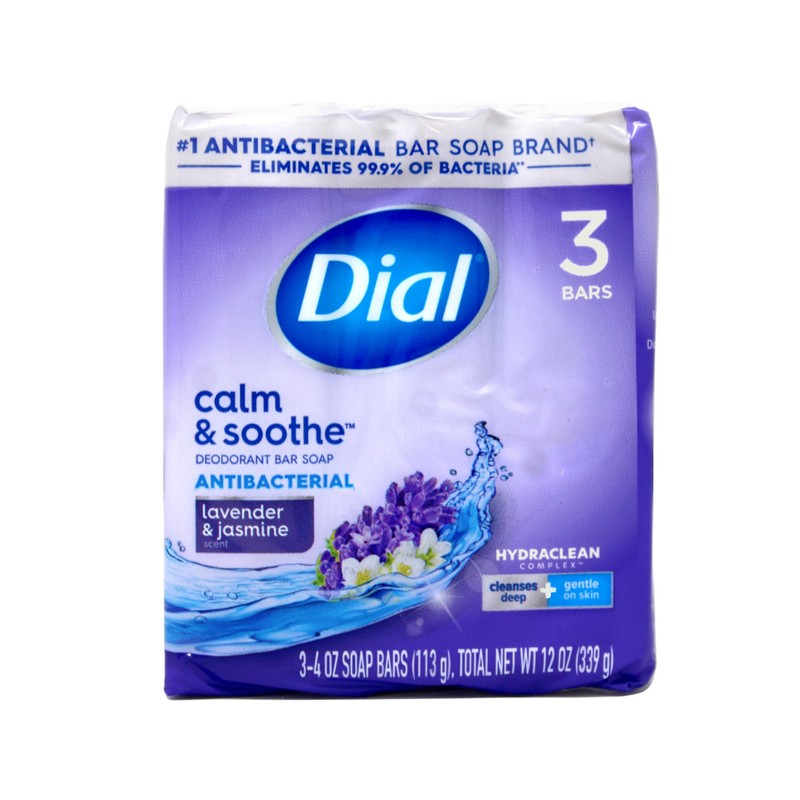 Dial Lavender and Jasmine Bar Soap, 3 Count, (Pack of