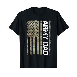 Proud Army Dad United States USA Flag Gift For Father's Day T-Shirt