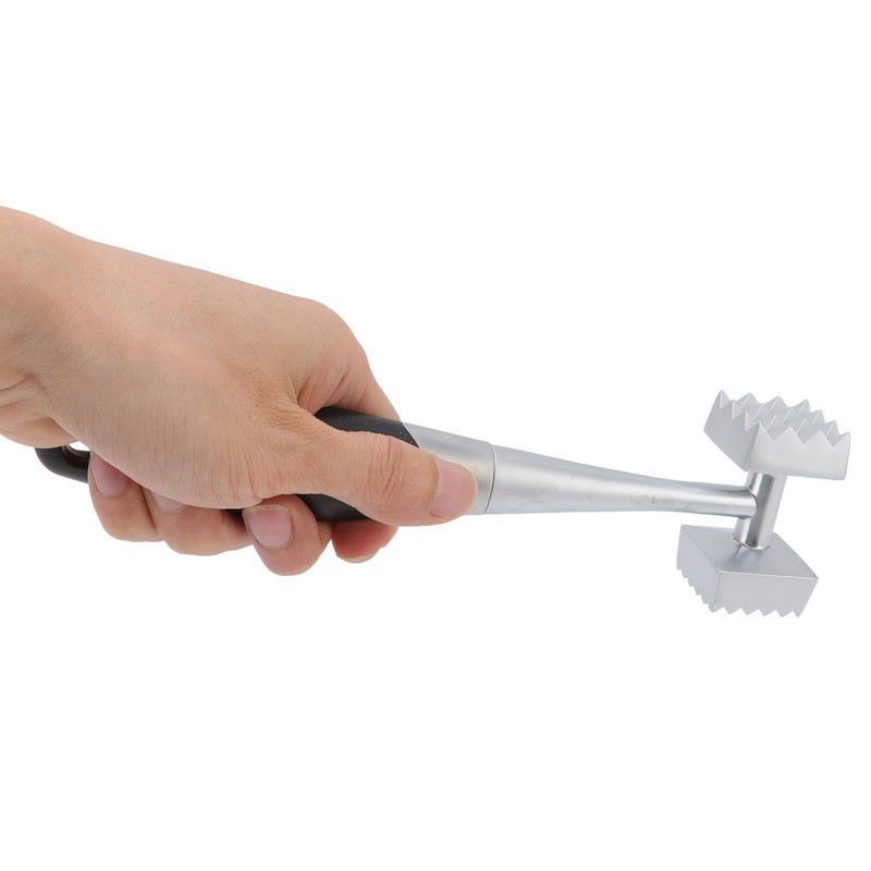 Meat Tenderizer Dual Sided Zinc Alloy Ergonomic Rubber Handle Balanced