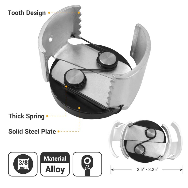EWK 2.5" to 3.25" Adjustable Oil Filter Wrench for Spin-On