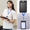 40 Pack Black Hard Plastic ID Badge Holder with Clear