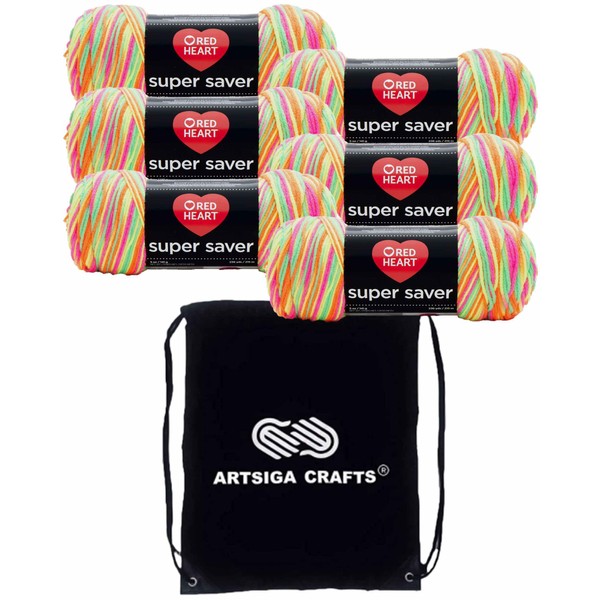 Red Heart Super Saver Day Glow E300B-3934 (6-Skeins - Same