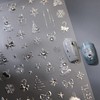 Christmas Nail Stickers 5D Embossed Silver Nail Art Decals Snowflake