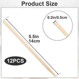 Alpinleux 12 Pcs Wooden Scratch Art Stylus, Craft Sticks, Heavy Duty for DIY Scratch Art Crafts (5.5 Inch)