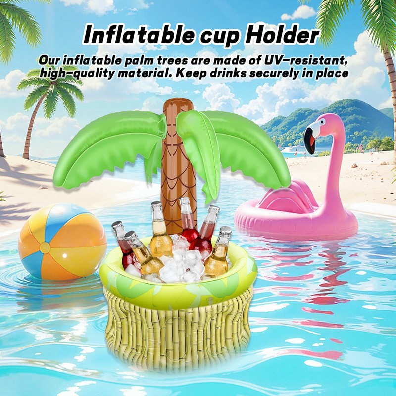 LUMOOM Inflatable Palm Tree Drink Cooler, Floating Drink Holder, Inflatable