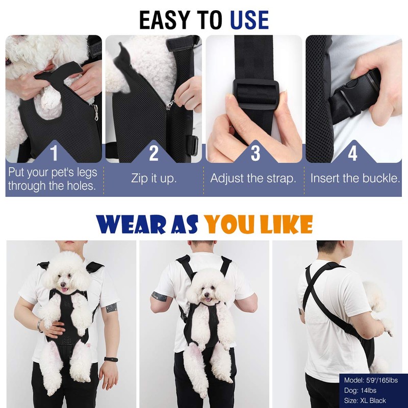 Pawaboo Pet Carrier Backpack, Adjustable Pet Front Cat Dog Carrier