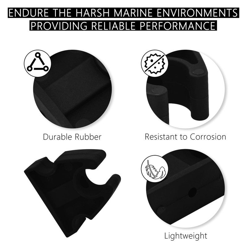 UPTTHOW 6Pcs Rubber Pole Light Storage Clips for Boat to