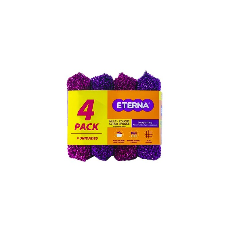 ETERNA Multicolor Scrubsponge, Kitchen Scrubbing Sponges, Heavy Duty Non-Scratch Scrubbing
