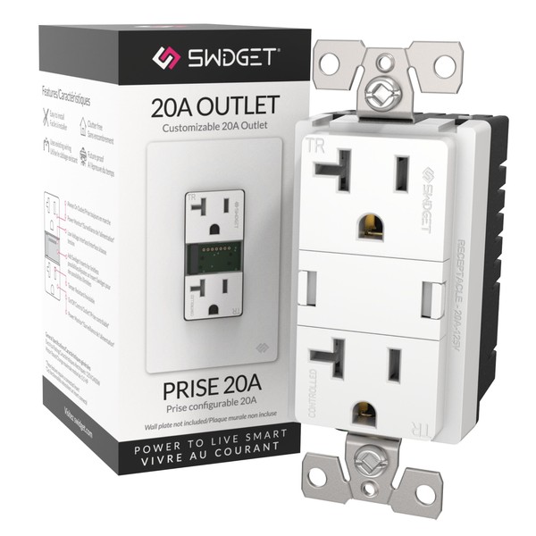 Swidget Smart-Ready 20A Outlet - Pair with Swidget smart inserts