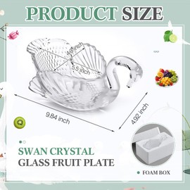 Patelai 9.84 x 5inch Crystal Swan Bowl Decorative Centerpiece Bowl for Candy Dish Flower Vase Fruits Table Decoration Holiday Gift