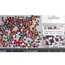 PRECIOSA Color Mix “K” CLOSEOUT, Preciosa VIVA Genuine Czech Rhinestones ss20, 5mm, 20ss