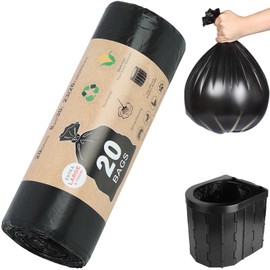 YADOBIG Toilettenbeutel, 20 Stück Beutel für Campingtoiletten, Camping wasserdichte Trenntoilette Zubehör, für Mobile Toiletten, Wandern, Reisen