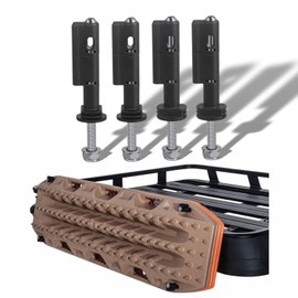 Stainless Mounting Pins Kit Fits for MaxTrax MKII Recovery Traction Boards, Lockable Theftproof Mount Pins Set, Recovery Tracks and Traction Boards Mount Kits, 4 Pack