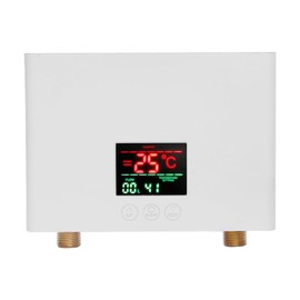 Mini Tank Water Heater Electric 110v 3000w Intelligent Inverter Thermostat Water Heater Digital Display Wall or Floor Mounted Overheating Protection White