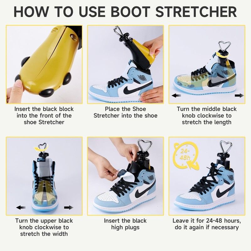 Exshoiu Shoe Stretcher Men Women, 4-Way Boot Stretcher Stretch Width