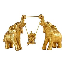 Elephant Statue For Home Decor.Gold Elephant Decor For Living Room,Office,Shelf,Table Centerpiece Decorations.Elephant Gifts for Women,Mom.Good Luck Elephant Figurines.Home Decor Living Room. - Color: Gold