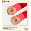 ALAIX Women's Wide Elastic Waist Belt for dress Gold Flower