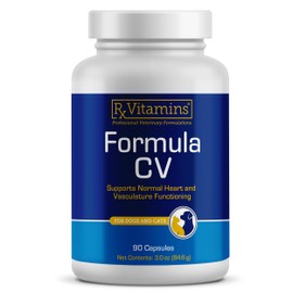 Rx Vitamins Formula CV - Hawthorn Berry Capsules with Taurine for Dogs & Cats - Heart Health Supplements Enhanced with Magnesium and Potassium - Senior Dog Vitamins and Senior Cat Vitamins - 90ct