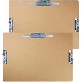Acocony 11x17 Clipboard Three Clip Extra Large Clipboard Harboard with 8 Inch and 2-4 Inch Lever Operated Clip 11 x 17 Clipping Board Log Color Pack of 2