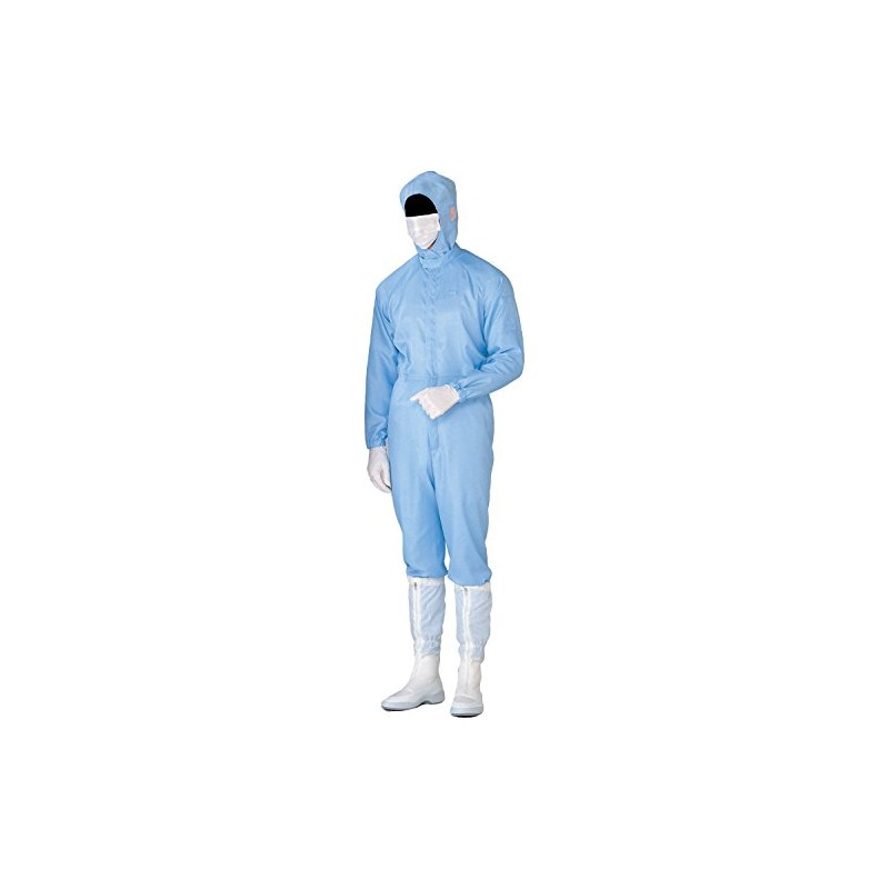 Midori Anzen C1515B Clean Wear, Ultra Electrostatic Cleansuit, Blue, M