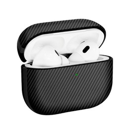 Rumwot for AirPods Pro 2 Case, Luxury Modern Striped Carbon Fibre Kevlar Leather Earphones Case Cover Compatible with AirPod Pro 2 (Black, for AirPods Pro 2)