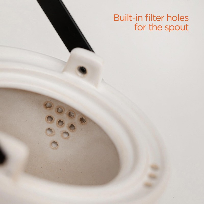 Durable Small Kaolin Ceramic Teapot (27 oz) - Heat Resistant