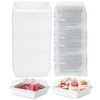 Charcuterie Boxes with Clear Lids 100 Pack, Square Disposable Paper