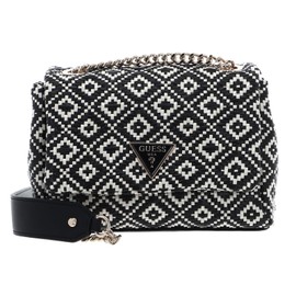 GUESS Damen Rianee Convertible Flap, wandelbare Umhängetasche, Crossbody-Klappe, Schwarz