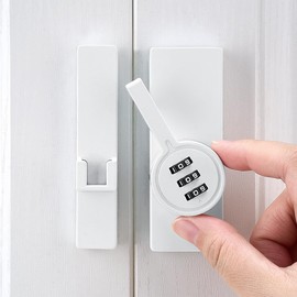 INIRET White 180 Degree Black Barn Door Lock,Mechanical Password Lock,3 Digit Password Keyless,Flip Latch with Combination,Protect Privacy,for Bedrooms,garages,Cabinets,Windows,Garden,and Bathroom